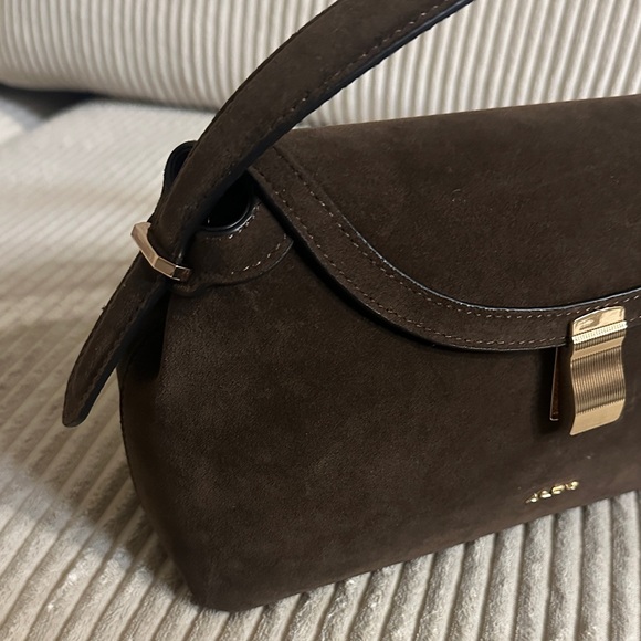 Aldo Dark Brown Suede Shoulder Bag - Picture 2 of 4